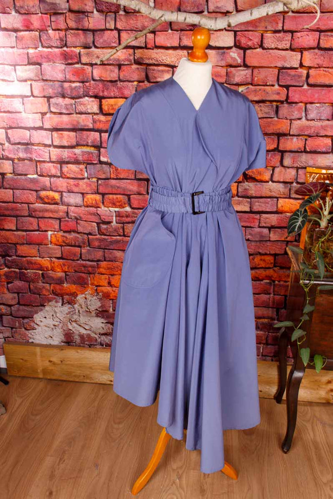 AKIRANAKA drapiertes Kleid blau