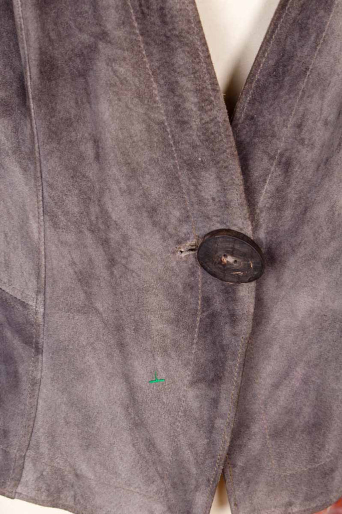 Boho Lederjacke Blazer grau