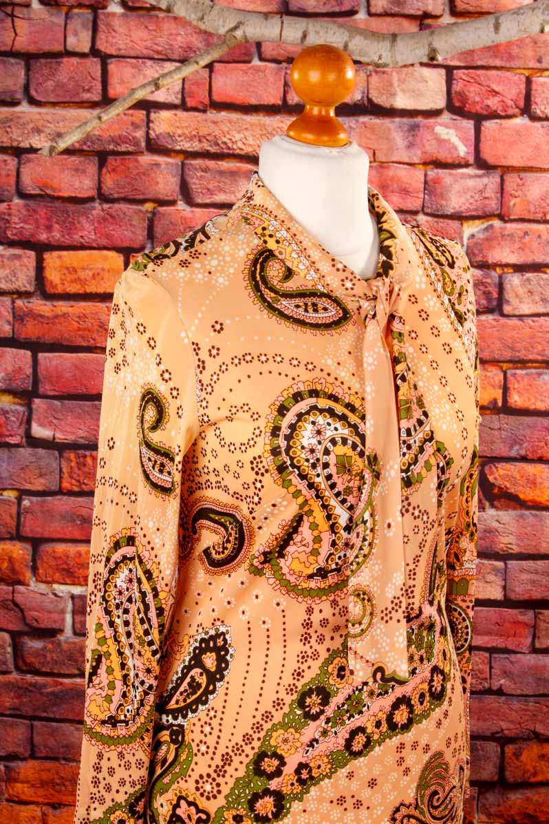 Boho Maxikleid lang beige Muster