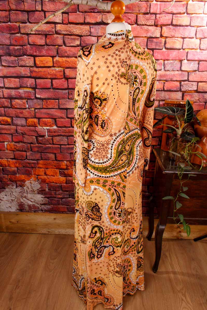 Boho Maxikleid lang beige Muster