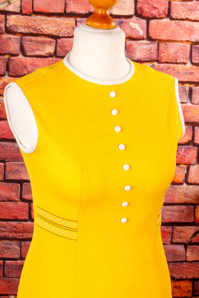Vintage Disco Minikleid gelb