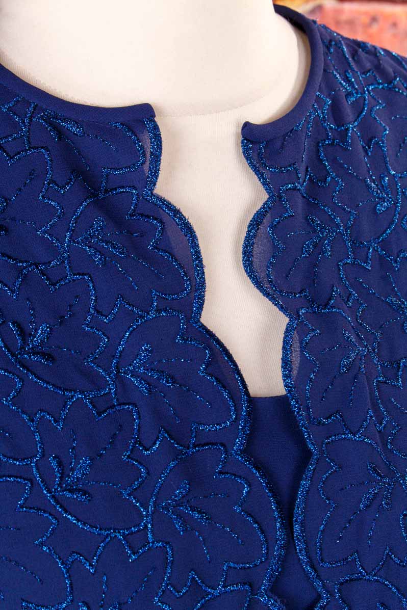 80s Abendkleid blau