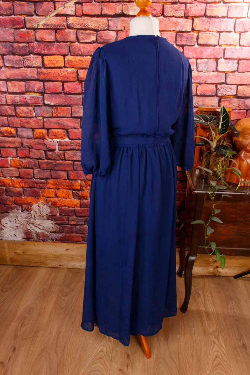 80s Abendkleid blau