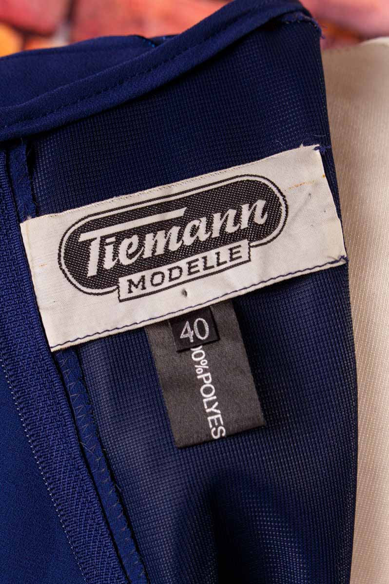 80s Abendkleid blau