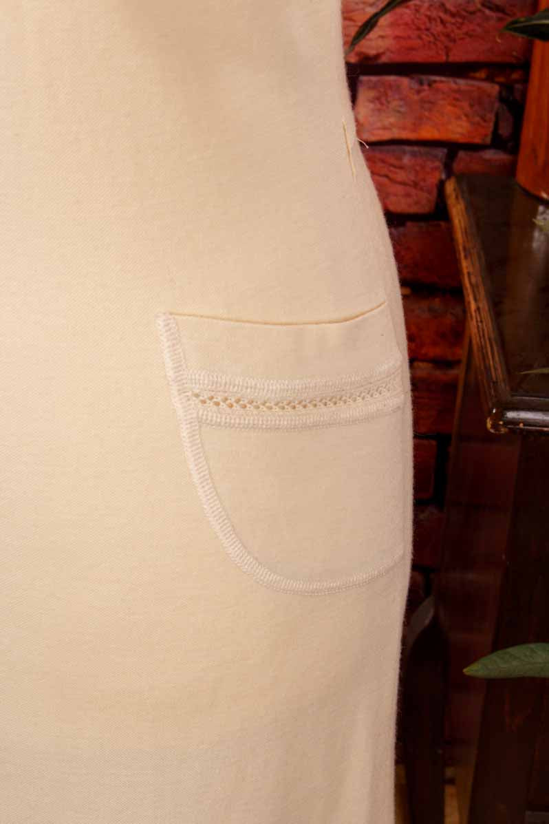 Vintage Strickkleid beige Wollmix