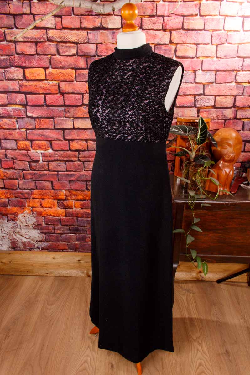 Vintage Abendkleid schwarz Glitzer