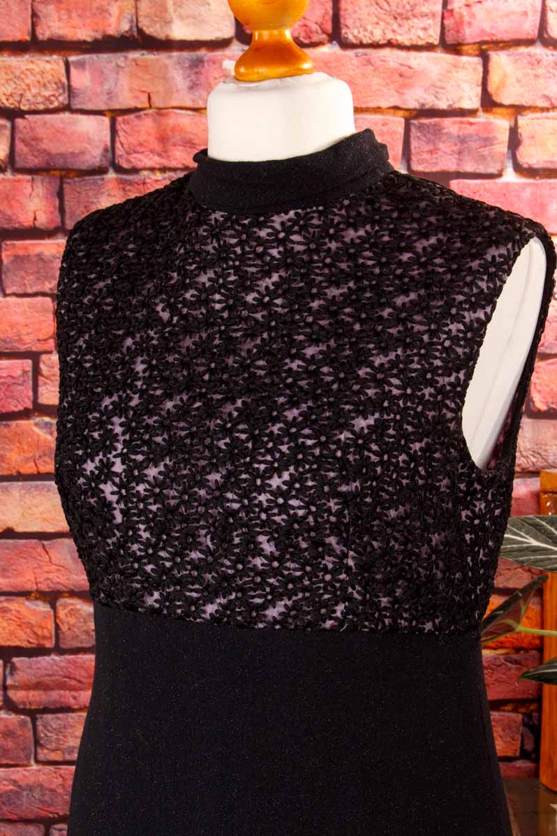 Vintage Abendkleid schwarz Glitzer
