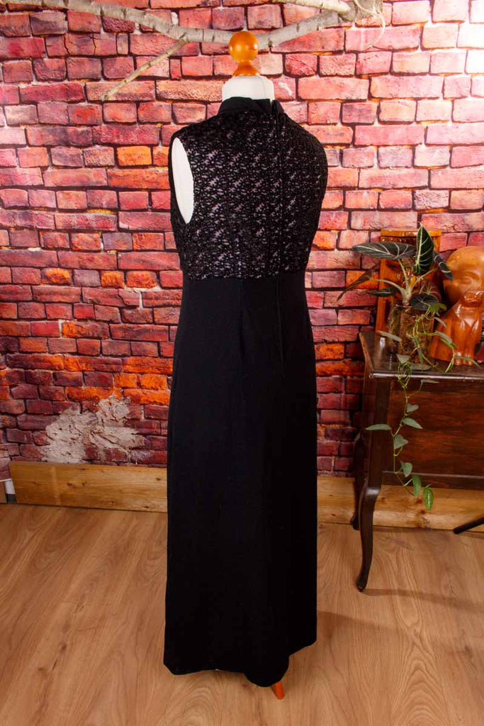 Vintage Abendkleid schwarz Glitzer