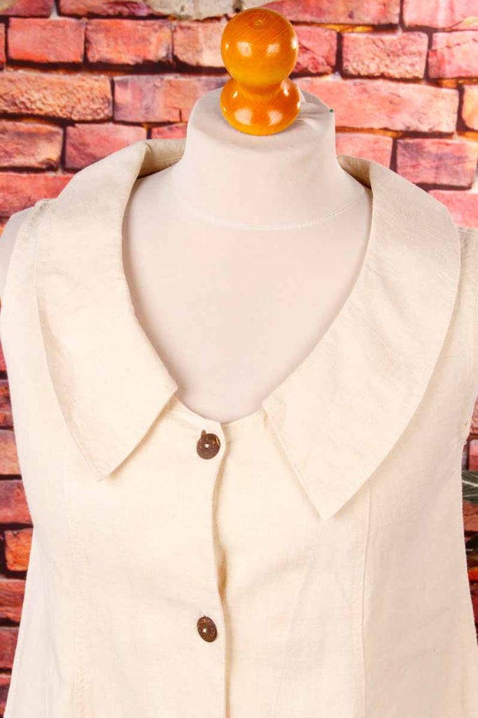 Leinen Top Tunika creme