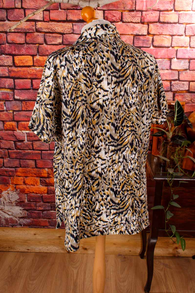 80s Bluse Leomuster