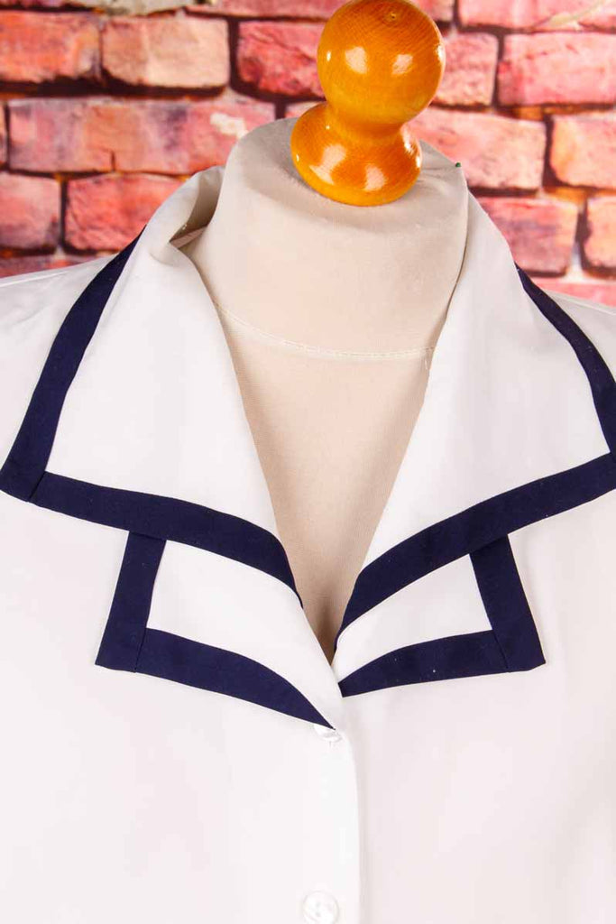 Sommer Bluse weiß + Kragen