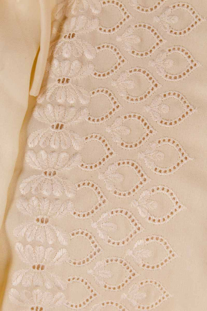 60er Jahre Bluse creme bestickt