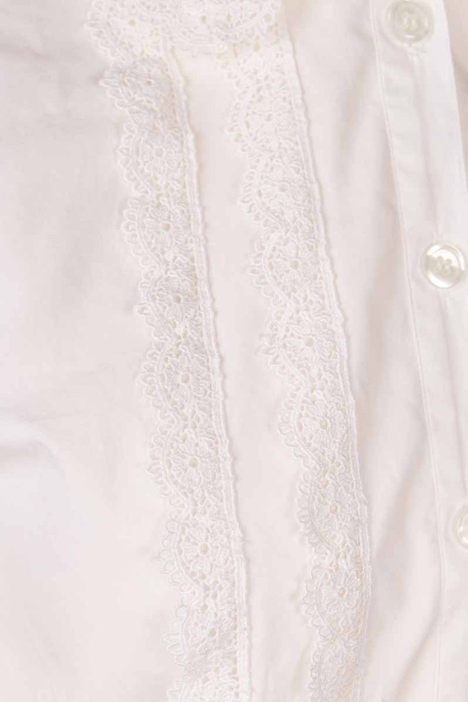 Luxus Vintage Bluse weiß mit Spitze