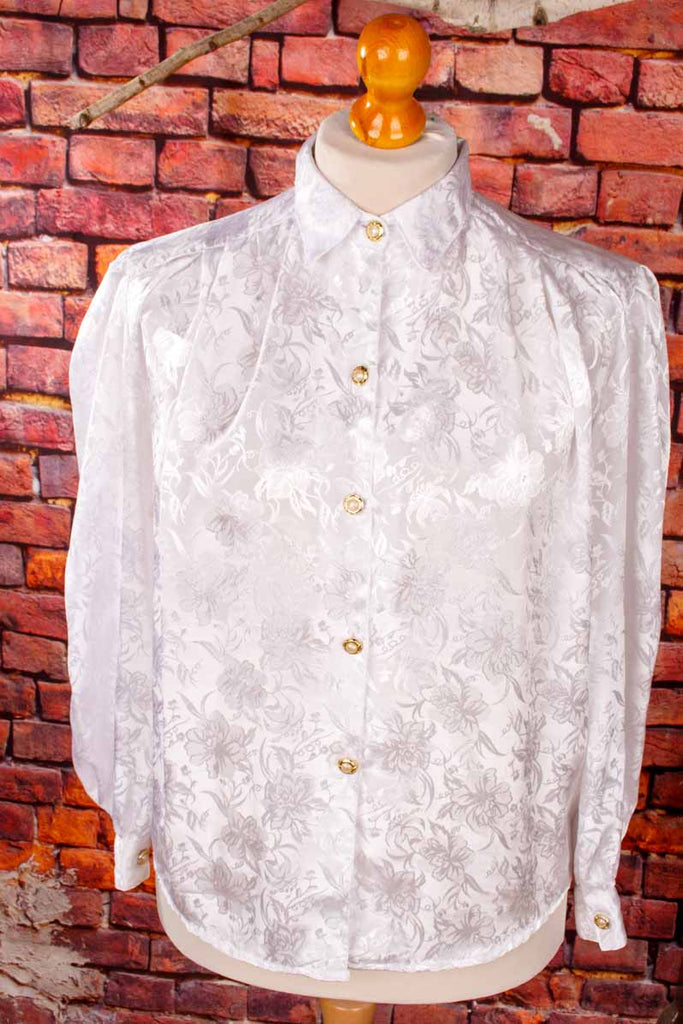 Vintage Satinbluse mit Jabot