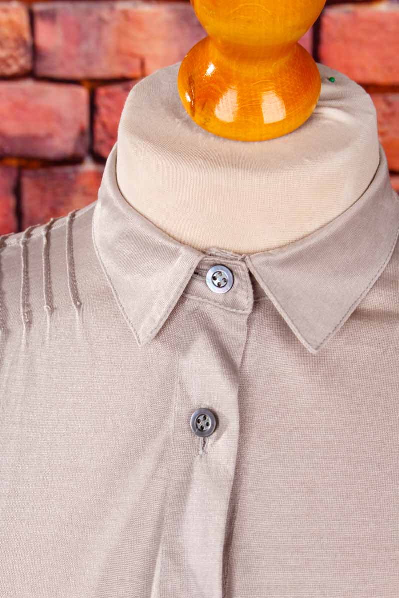 100% Seide Jersey Bluse grau