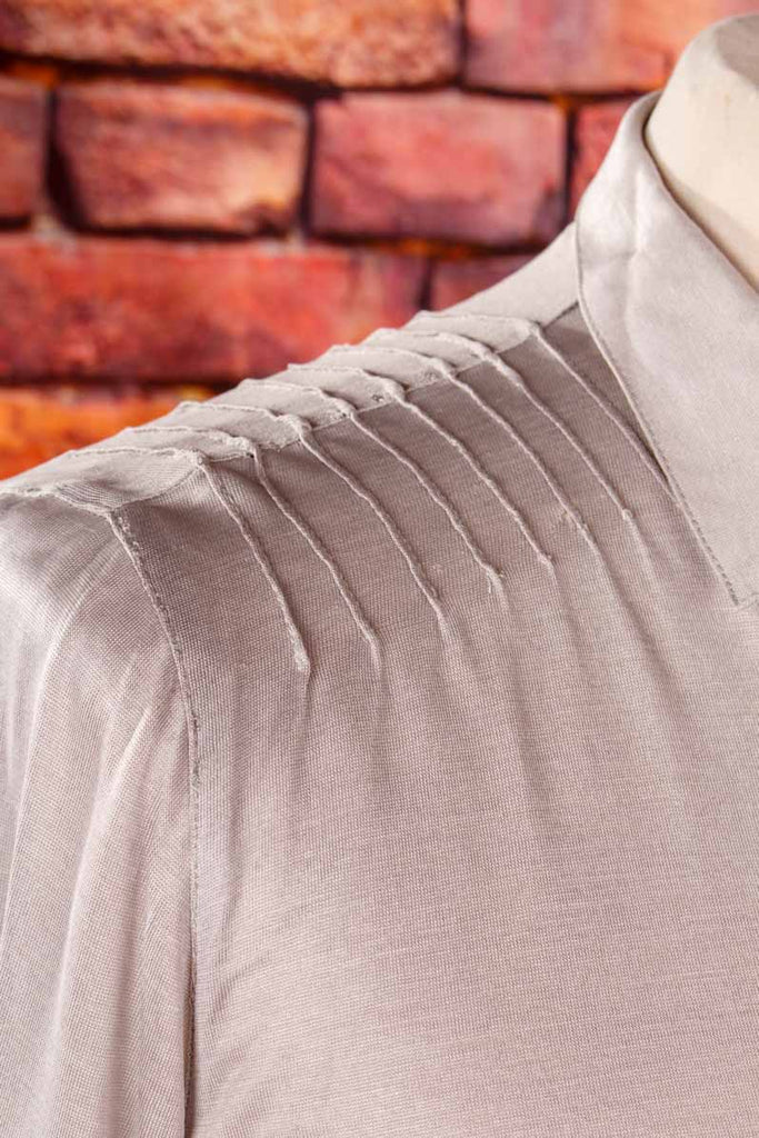 100% Seide Jersey Bluse grau