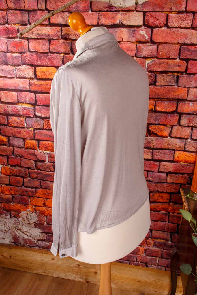 100% Seide Jersey Bluse grau