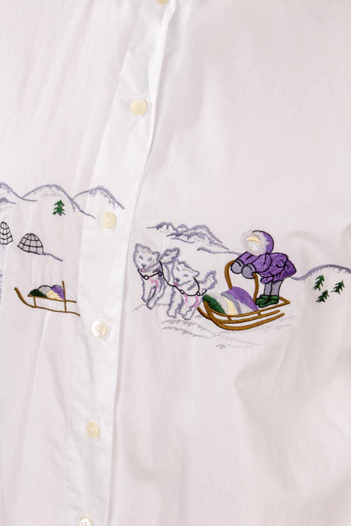 Baumwollbluse mit Schlittenhunden