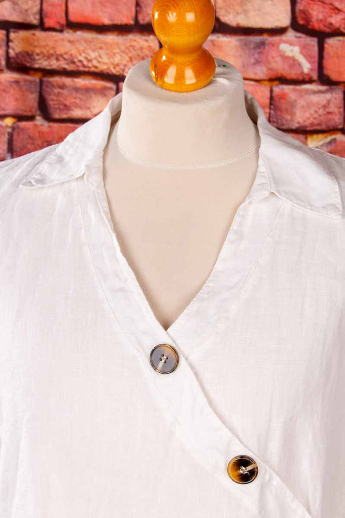100% Leinen Top asymmetrisch