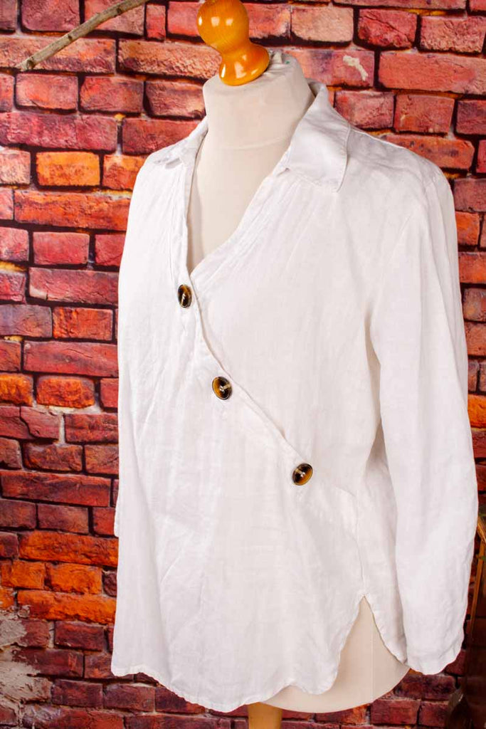 100% Leinen Top asymmetrisch