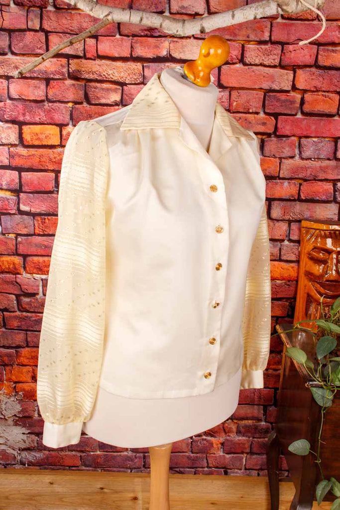 goldene 70s Disco Glitzerbluse