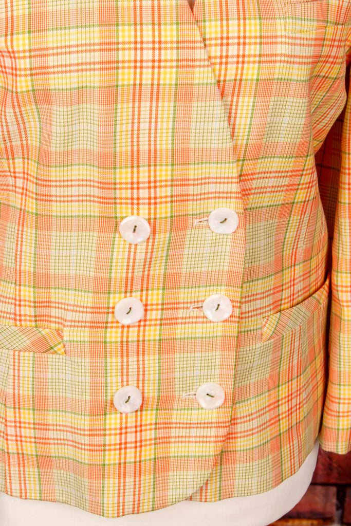 Peter Hahn Wolle Blazer orange kariert
