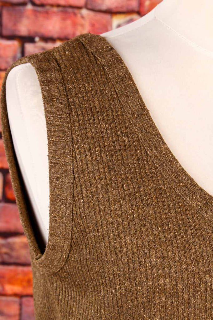 Vintage Stricktop Seide mit Leinen