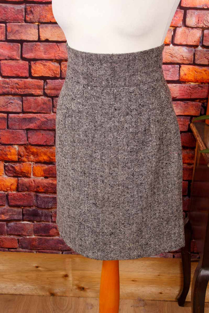 Sexy Tweed Highwaist Rock grau