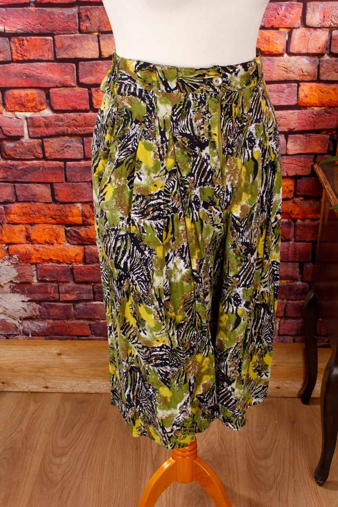 Culotte Hosenrock grün animalprint