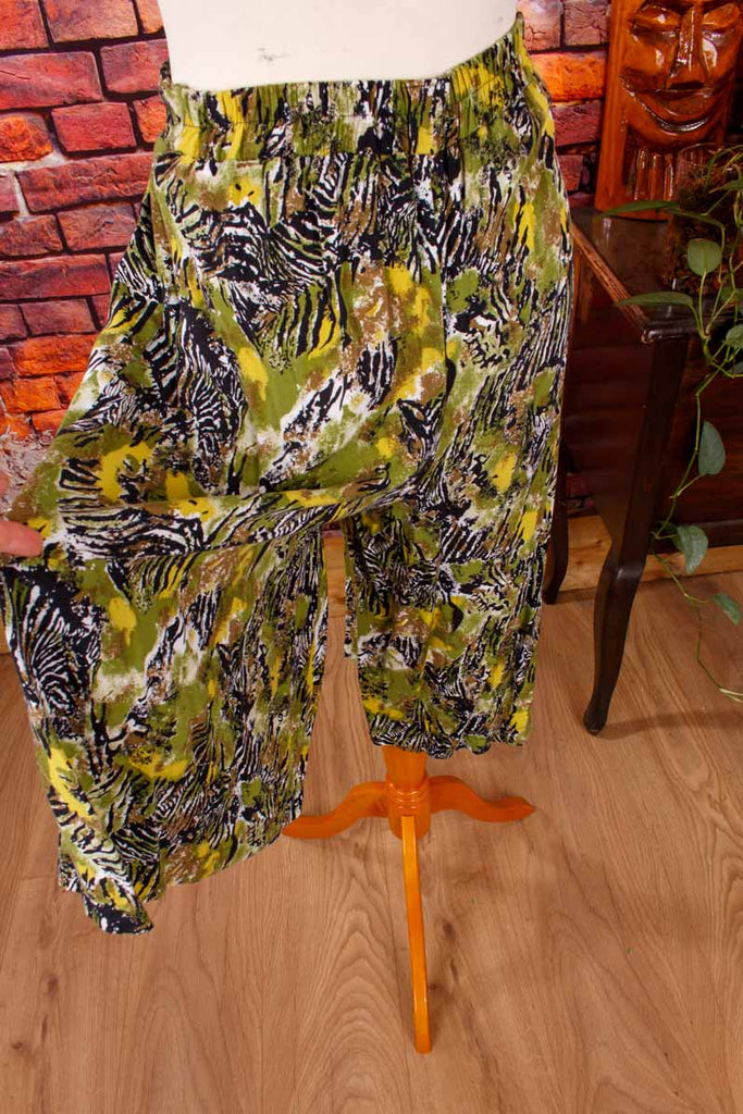 Culotte Hosenrock grün animalprint