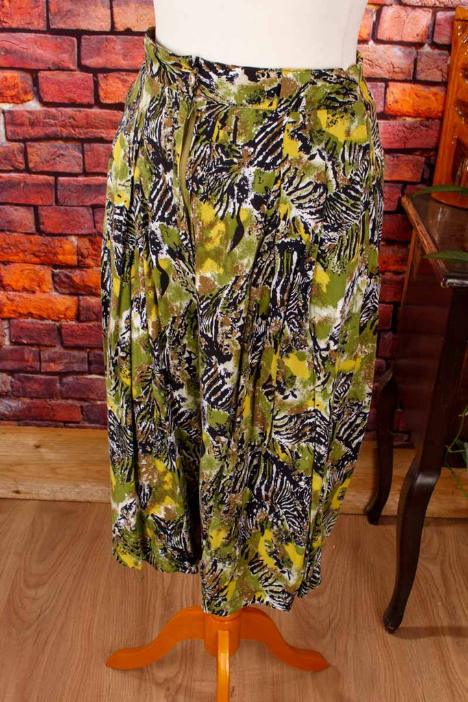 Culotte Hosenrock grün animalprint