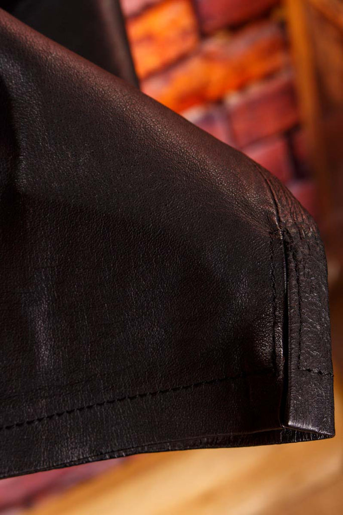 schwarze Vintage Lederhose
