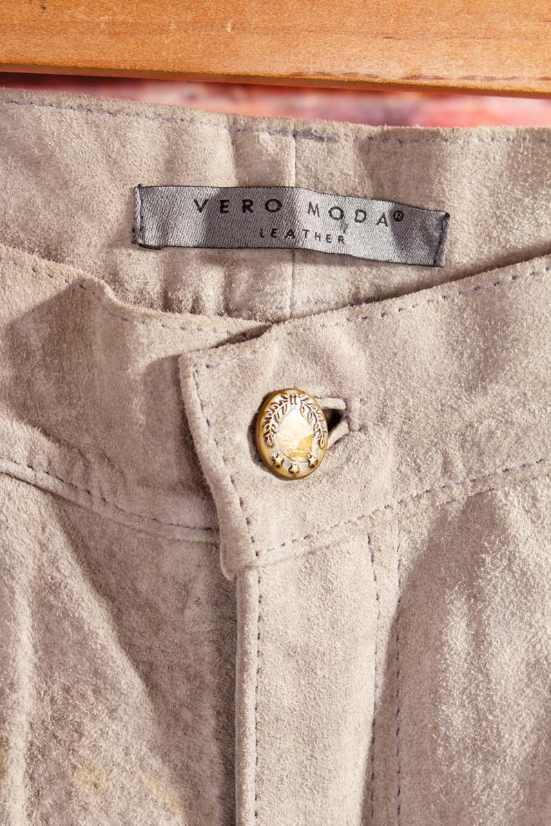 Boho Wildleder Hose grau