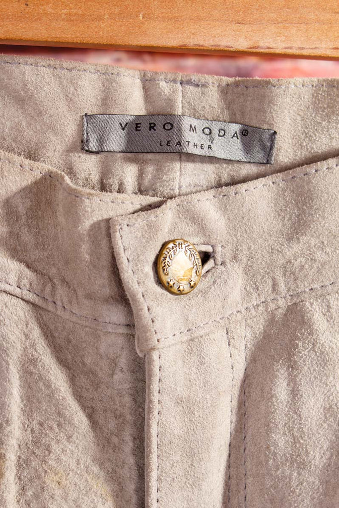 Boho Wildleder Hose grau