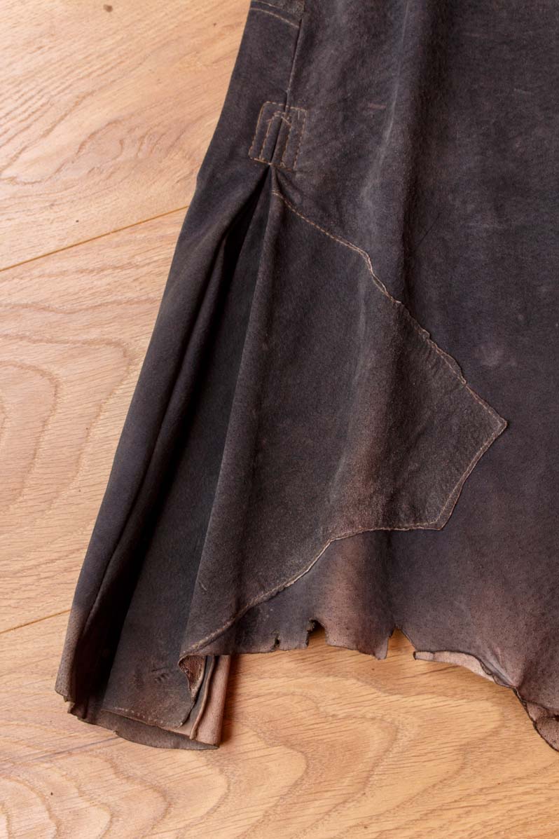 Vintage Lederrock Natursaum grau