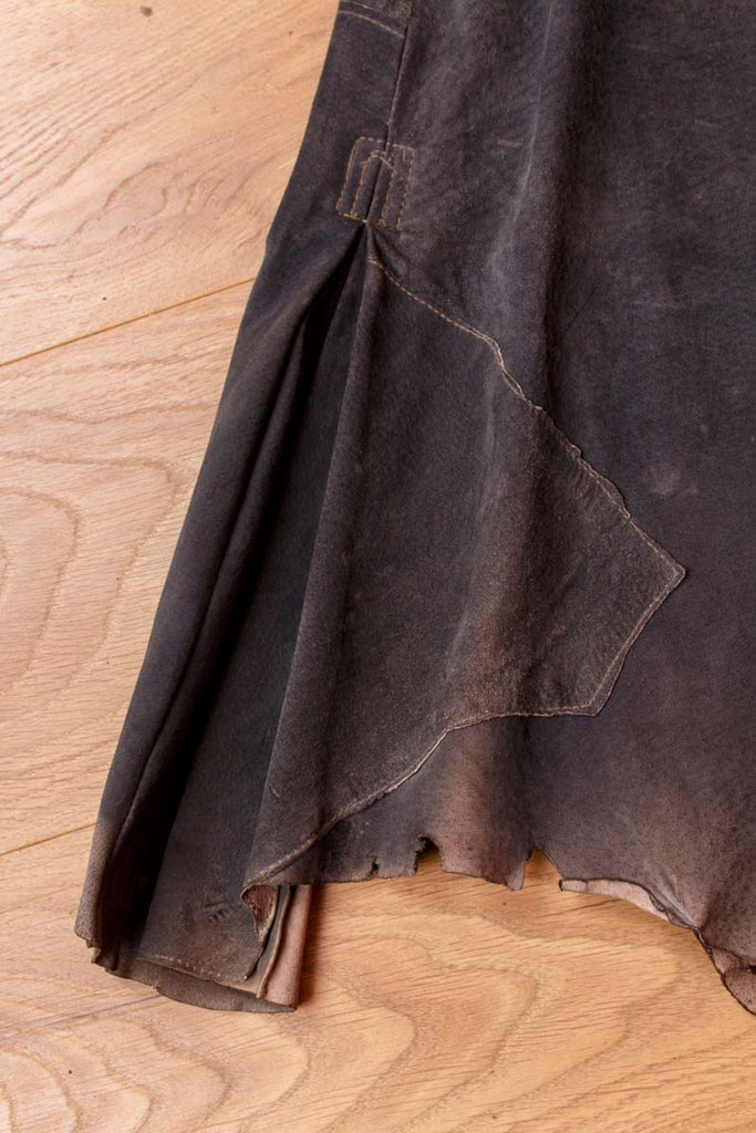 Vintage Lederrock Natursaum grau
