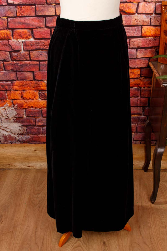 Gothic Samtrock lang schwarz