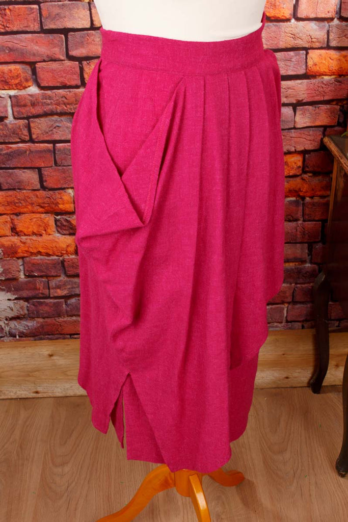 asymmetrischer Wollrock pink