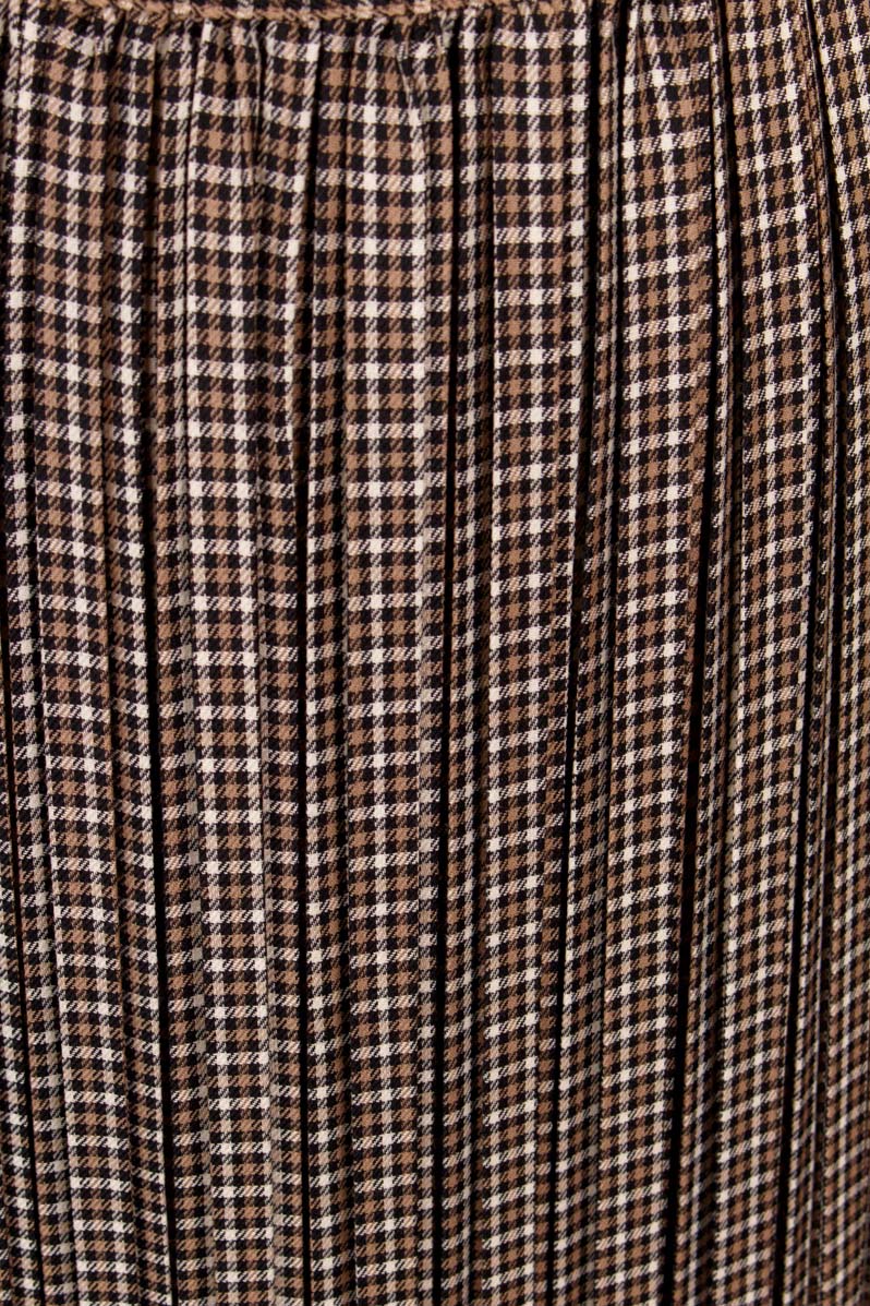 Wollmix Faltenrock beige kariert