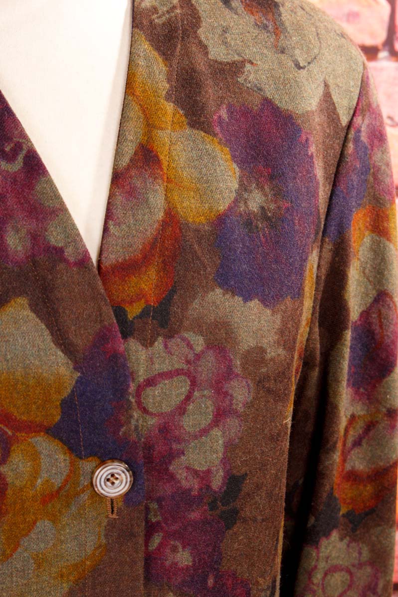 Vintage Wolle Blazer mit Blumenmuster