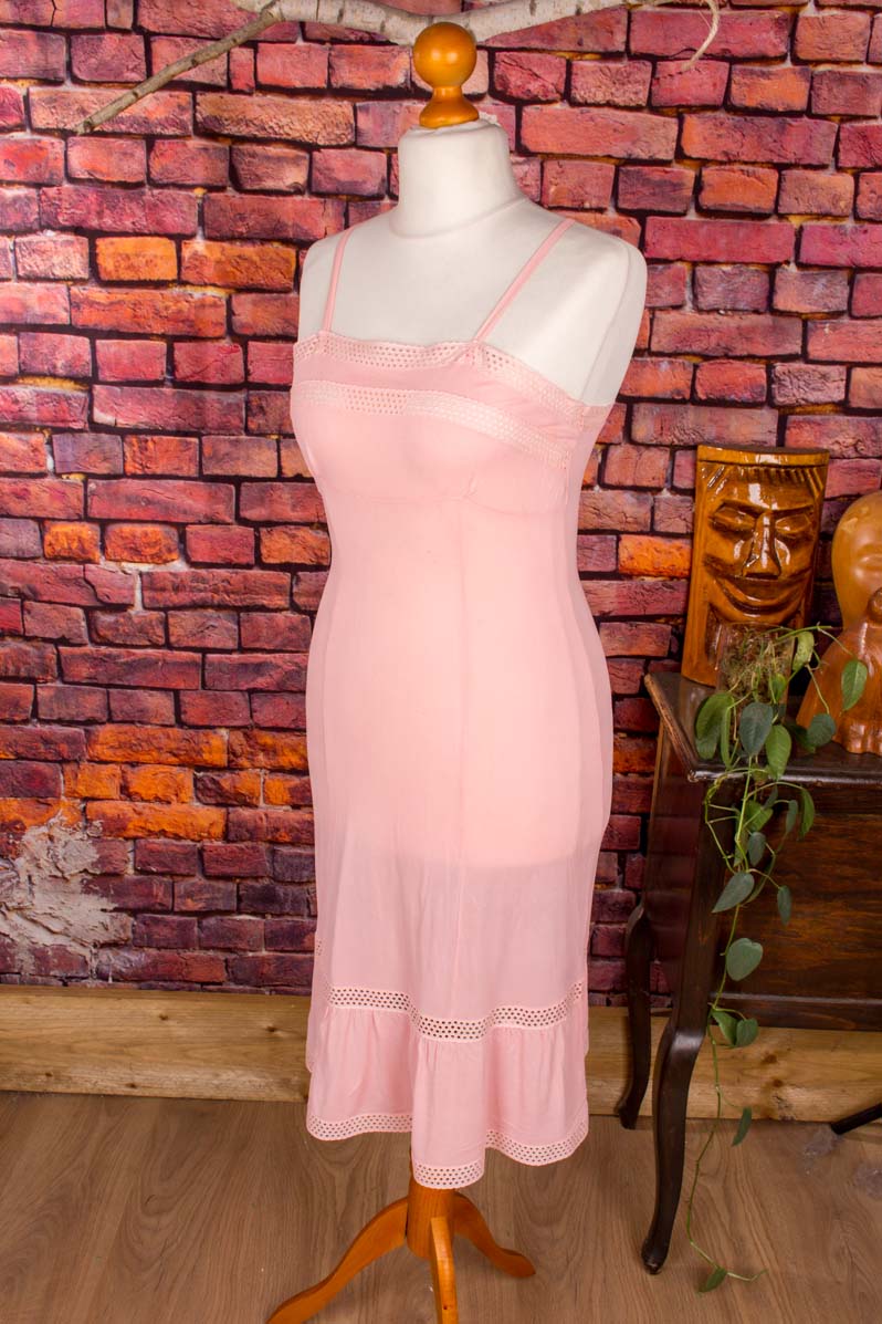 60s Unterkleid lachs Viskose