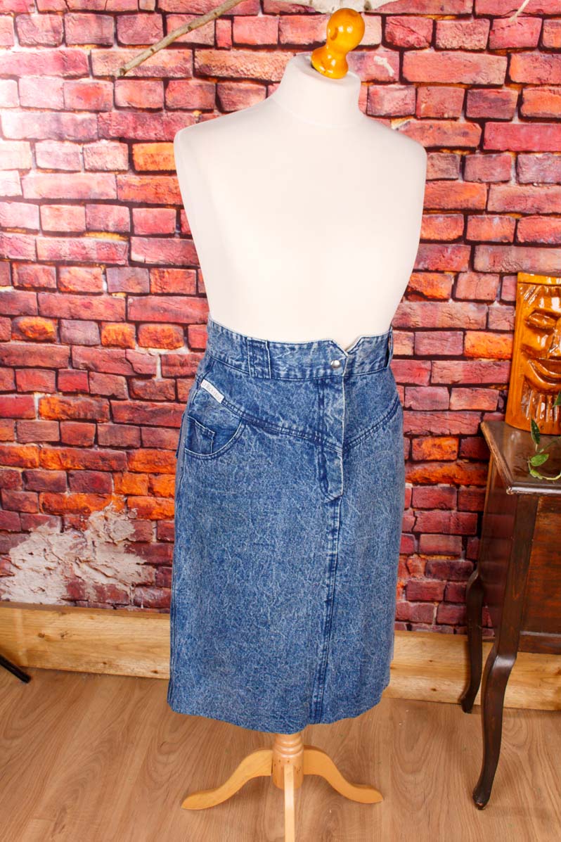 80s Jeansrock Marmor