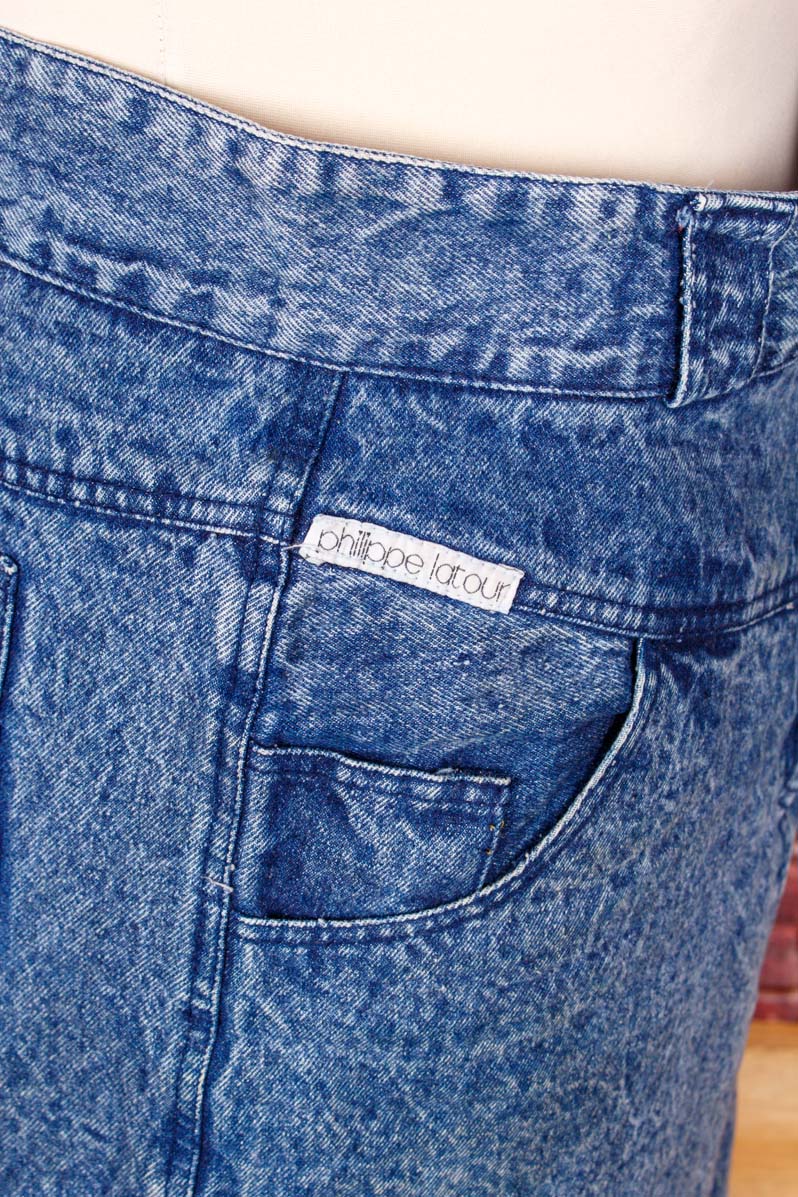 80s Jeansrock Marmor
