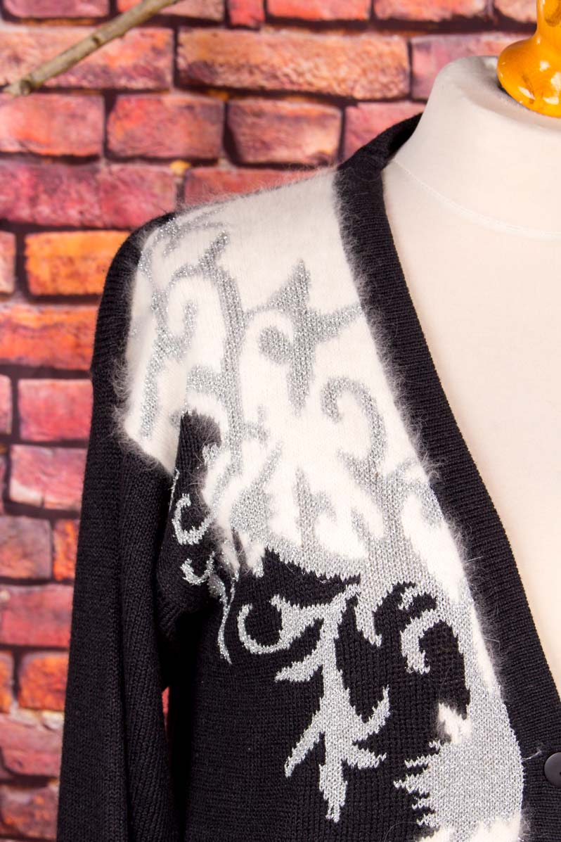 Vintage Angora Strickjacke schwarz