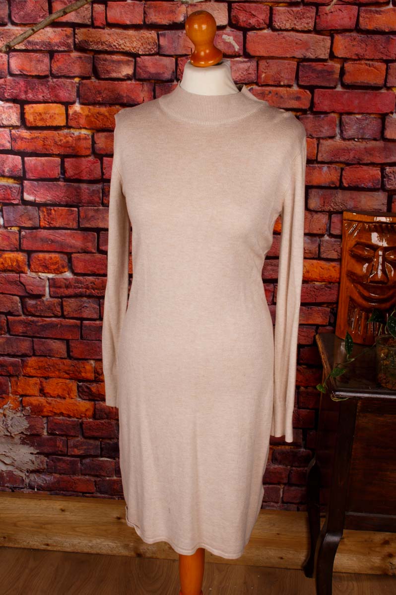 Strickkleid beige Viskose