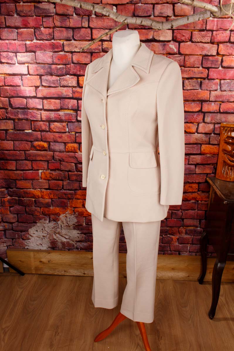 70s Disco Anzug Beige