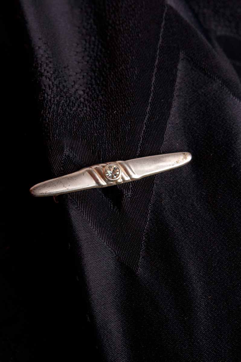 Krawattenklammer silber Strass
