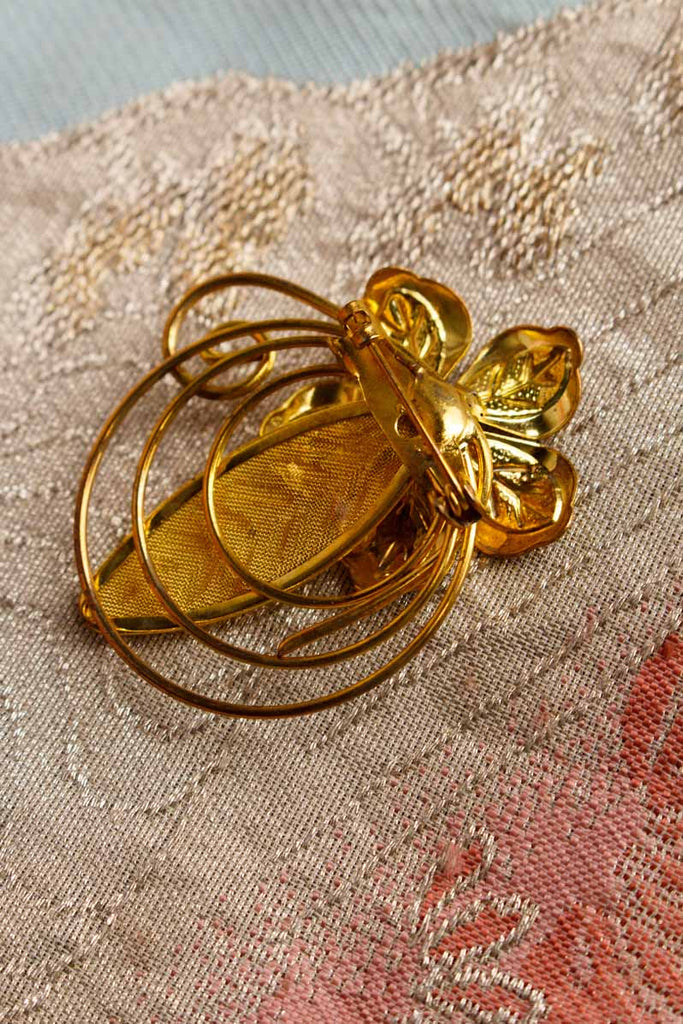 filigrane Brosche gold Blume