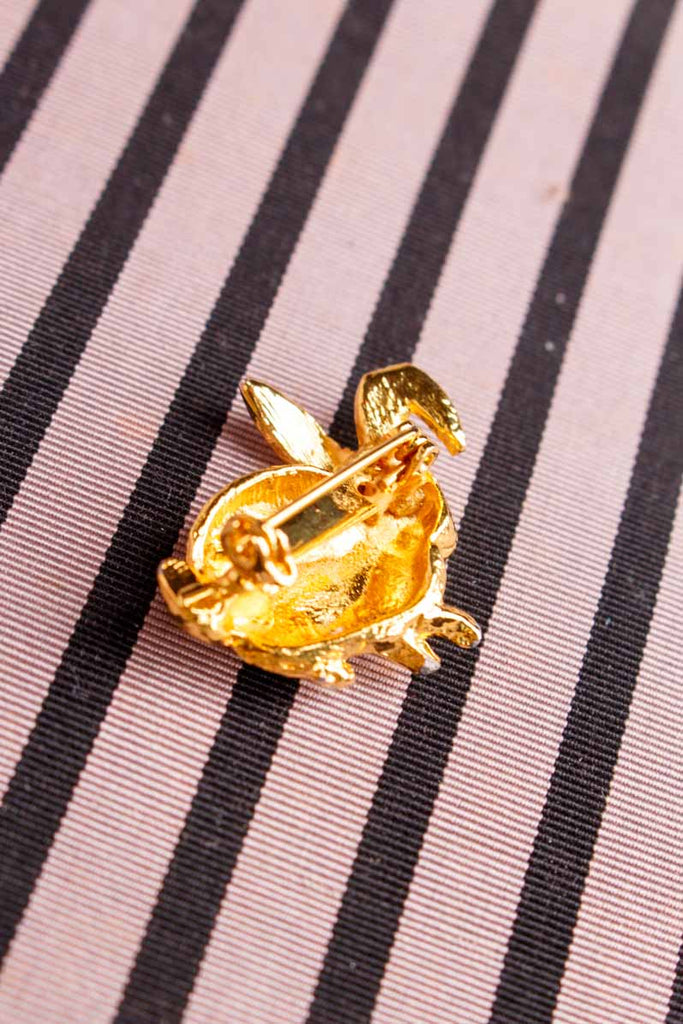 Vintage Hasen Brosche gold