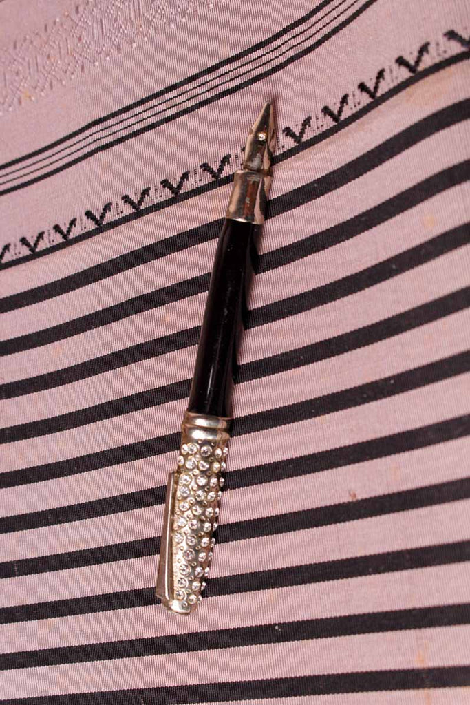 Anstecker Füller schwarz-silber